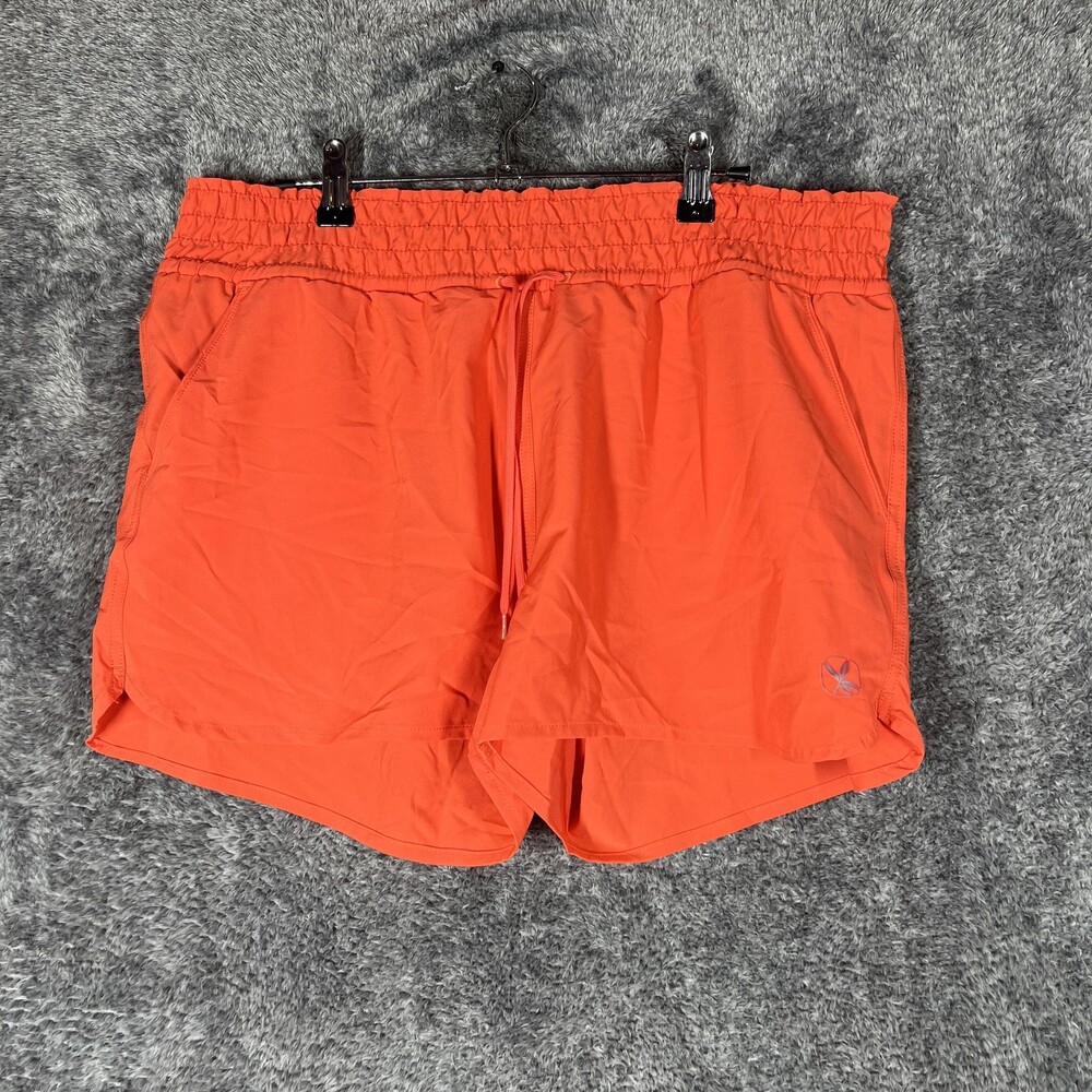 Carve Designs Swim Shorts Womens Large Orange Elastic Drawstring Pocket Stretch